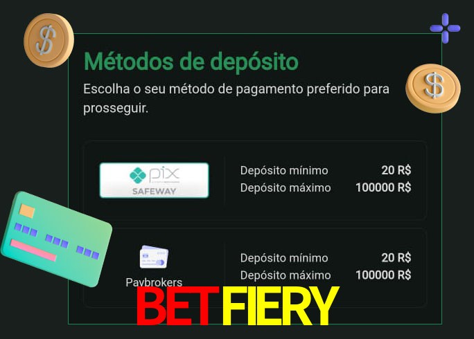 O cassino BETFIERY oferece uma grande variedade de métodos de pagamento